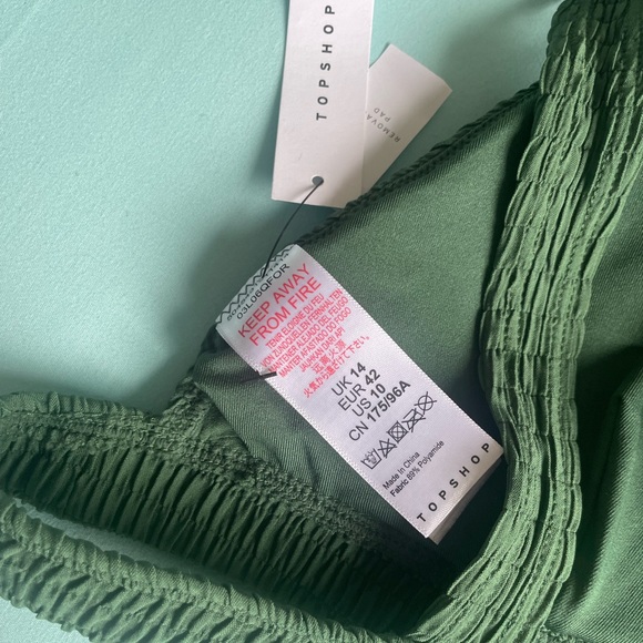 NWT Topshop Shirred Ring Bikini Set, Green - Picture 14 of 14